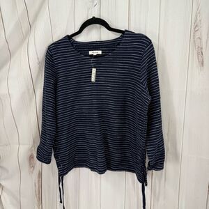Madewell Women’s Medium Striped Side Lace Top New